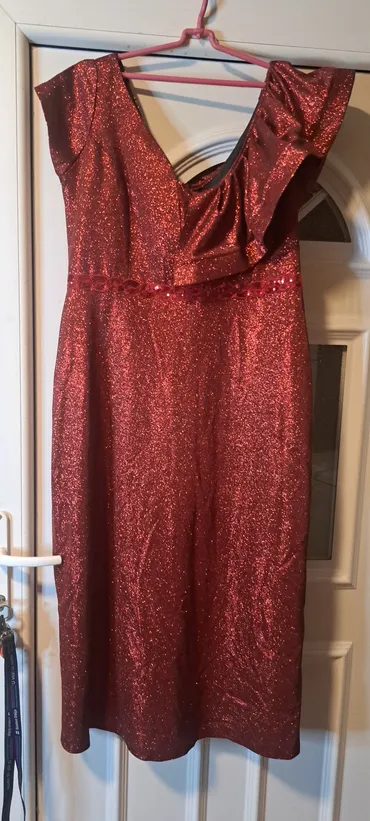Zara XL (EU 42), color - Gold, Evening, Short sleeves