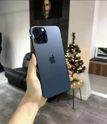 IPhone 12 Pro Max, Б/у, 128 ГБ, Синий, Защитное стекло, Чехол, 95 %