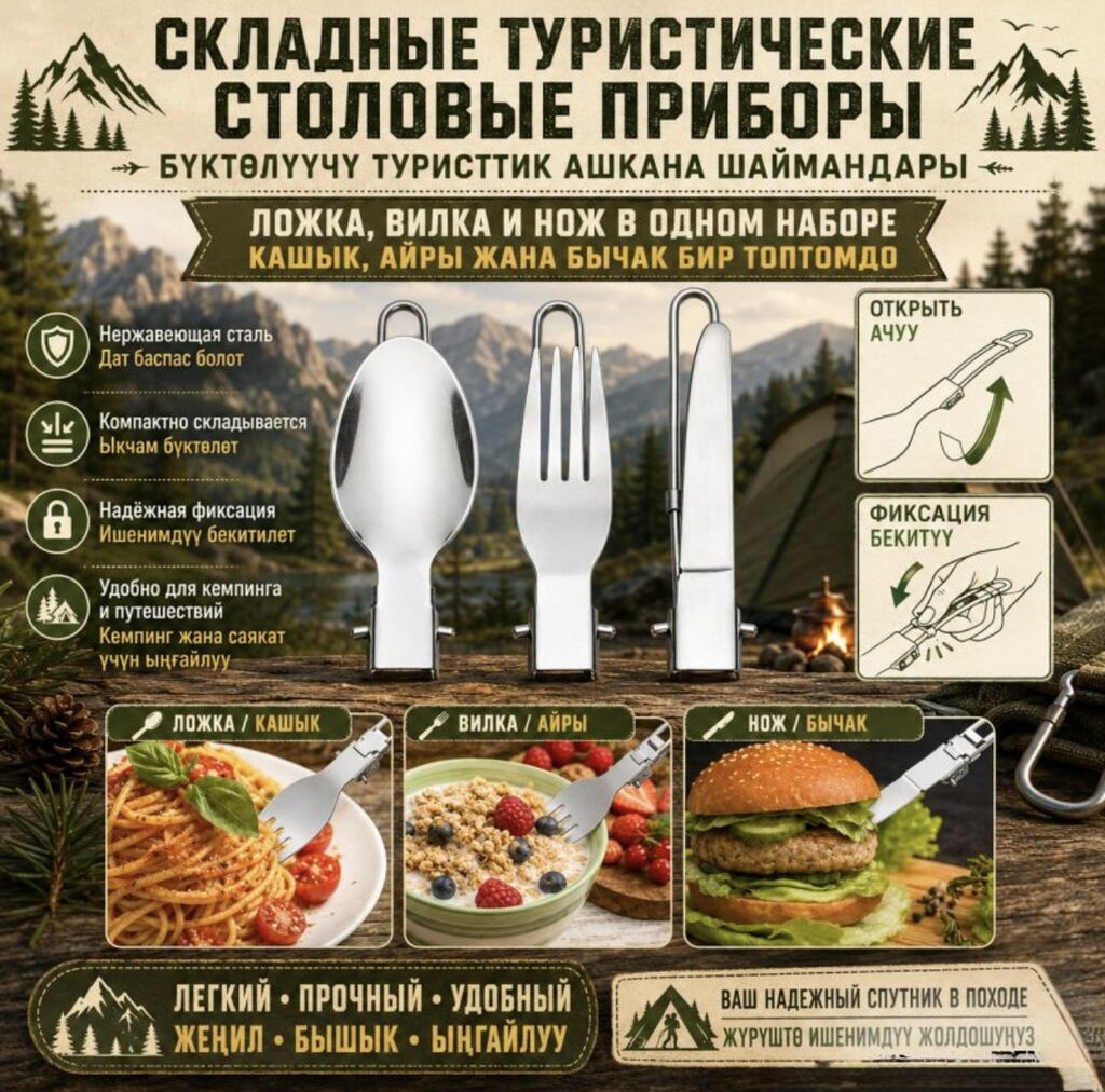 Набор посуды туристический с газовой горелкой Купить в Бишкеке — фото 7