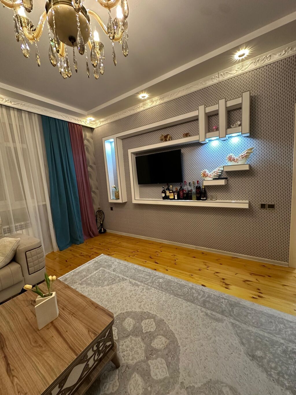 4 otaqlı, 120 kv. m, Yeni təmirli