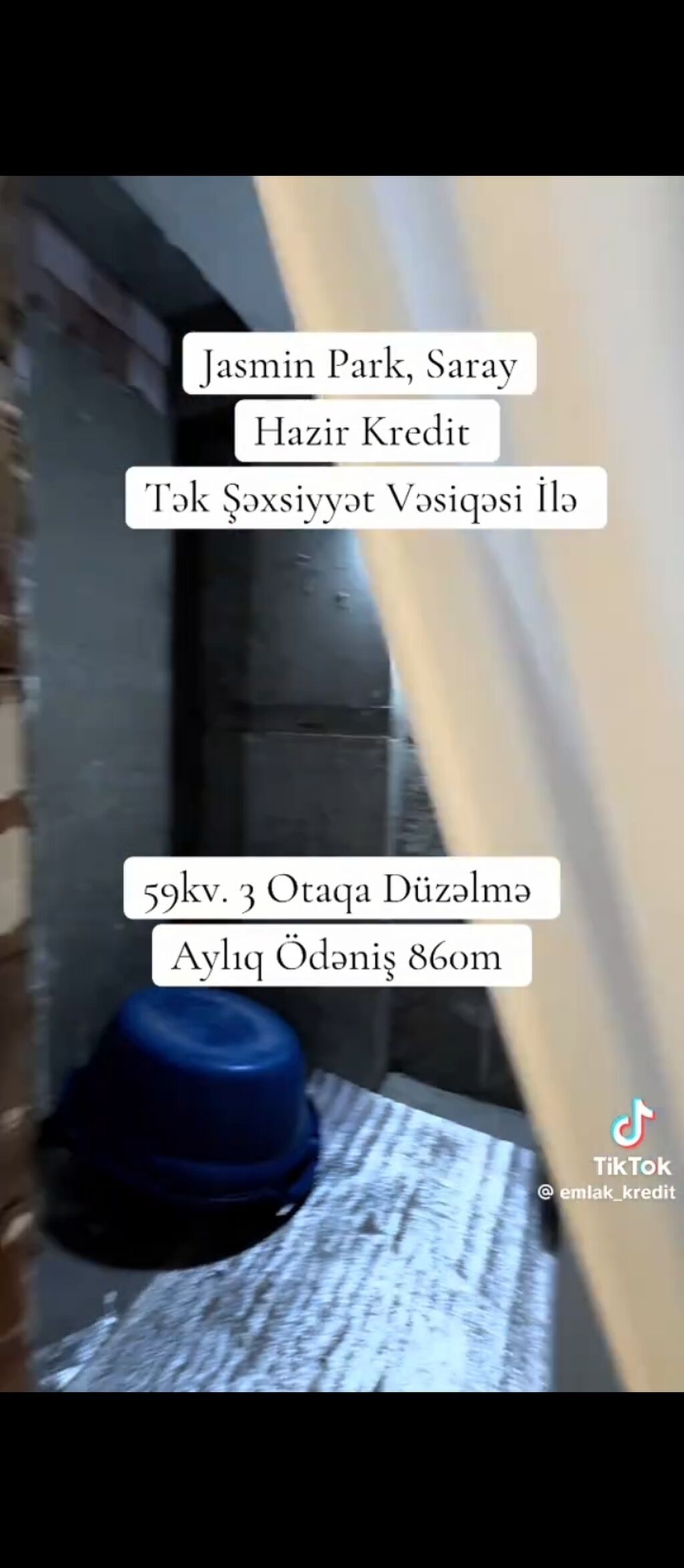 3 otaqlı, Yeni tikili, 60 kv. m