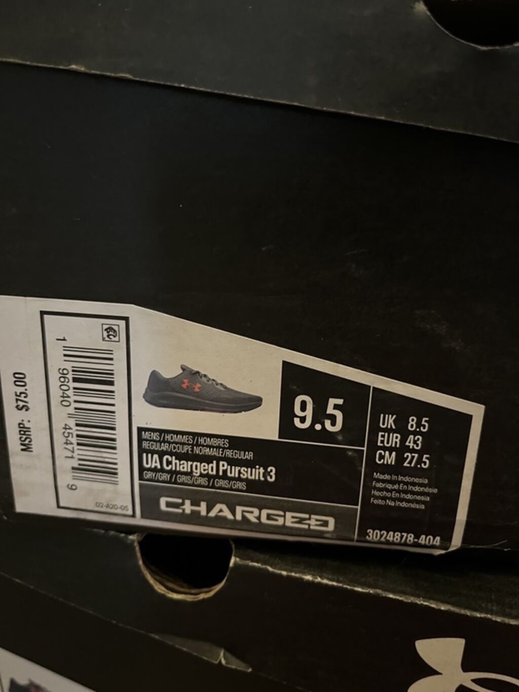Мужские кроссовки, 42.5, Under Armour, Новый, цвет - Серый: фото 3