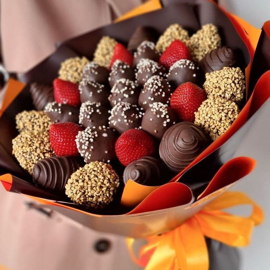 Шоколадный букет клубника в шоколаде