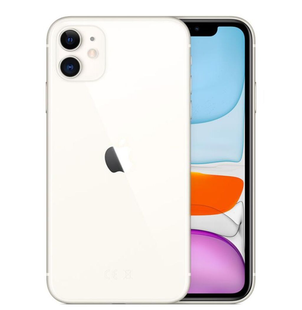 IPhone 11, Б/у, 128 ГБ, Белый, Зарядное устройство, Чехол, Коробка, 95 %: фото 2