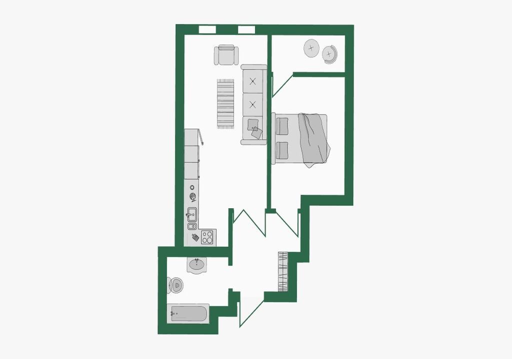 2 комнаты, 51 м², Элитка, 7 этаж
