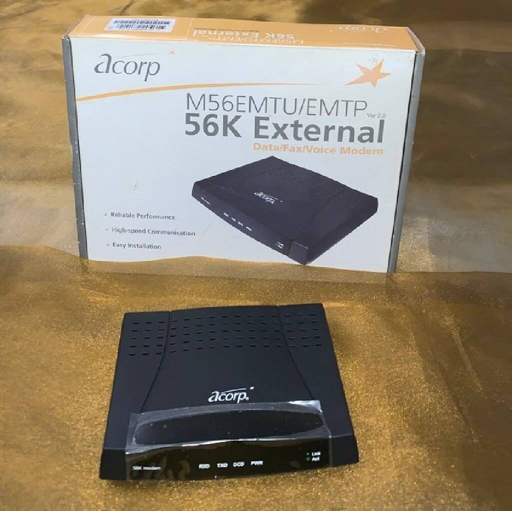 Modem Acorp 56K V92 Ext. Модем ACORP 56000 в полной комплектации — фото 2