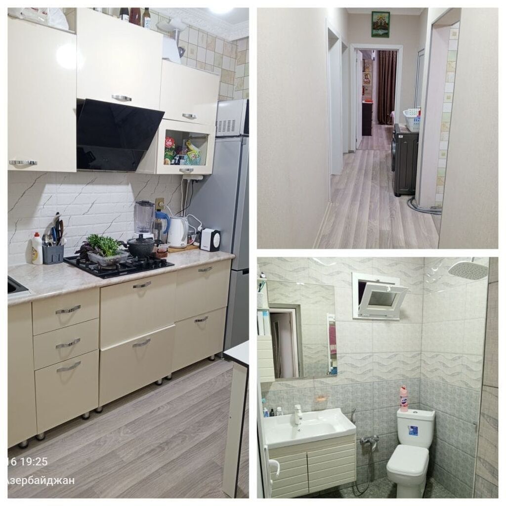 3 otaqlı, 72 kv. m, Kredit yoxdur, Yeni təmirli