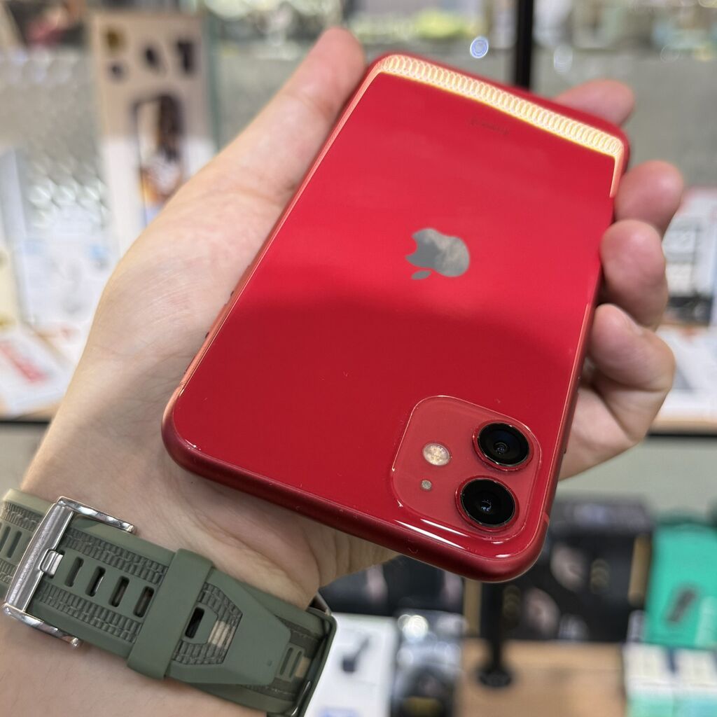 IPhone 11, Б/у, 256 ГБ, Красный, Защитное стекло, 100 %: фото 8
