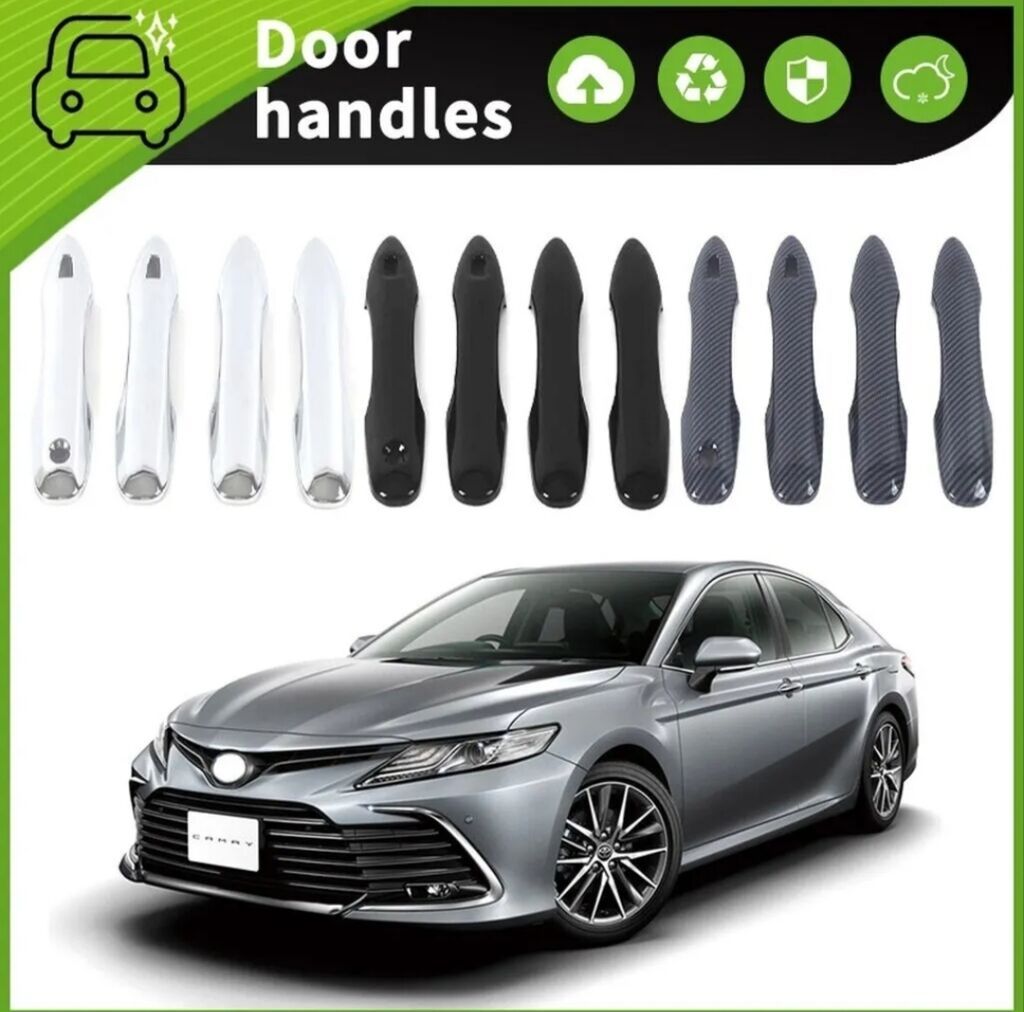 Декоративные накладки На ручки дверей, Пластик, Toyota, 2018 г., Новый, Самовывоз, Бесплатная доставка, Платная доставка: фото 2