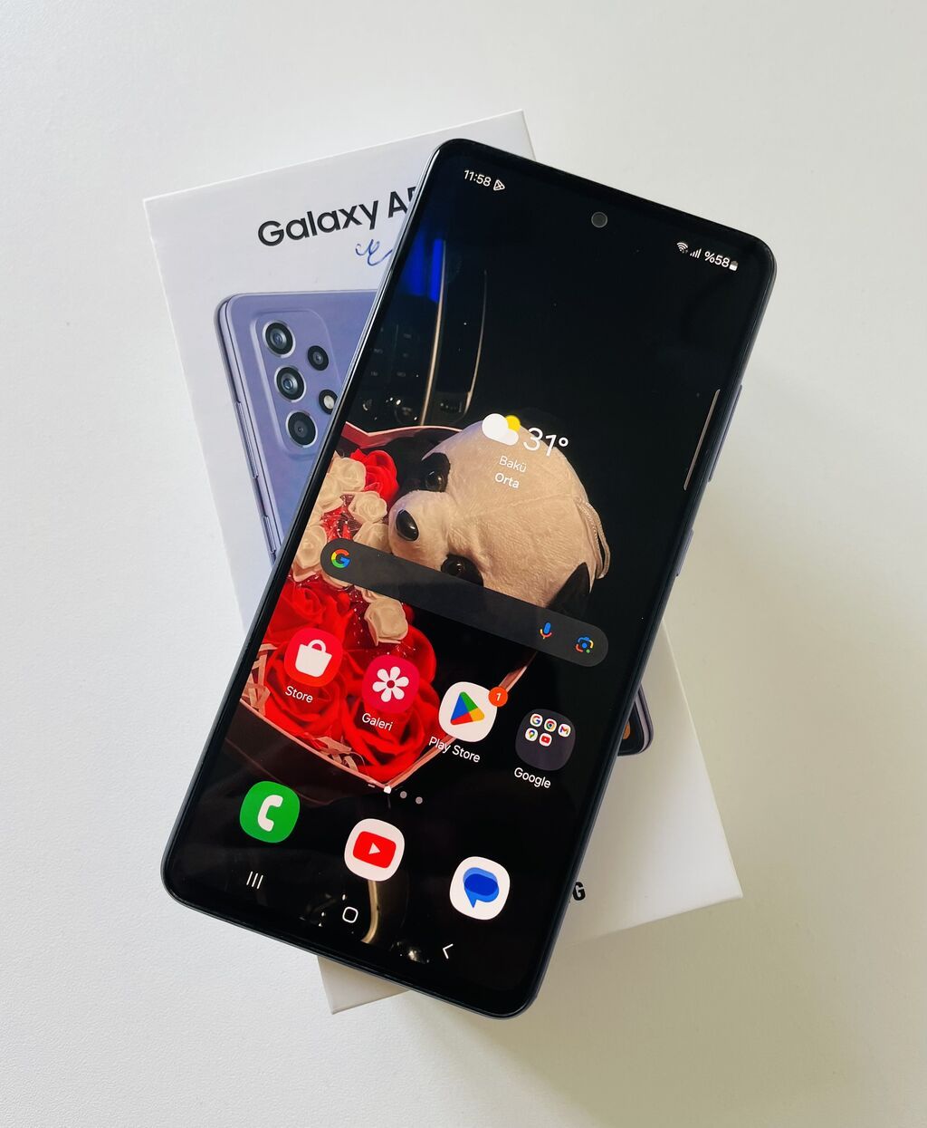 Samsung Galaxy A52, 128 GB, rəng - Göy, Barmaq izi, İki sim kartlı, Face ID