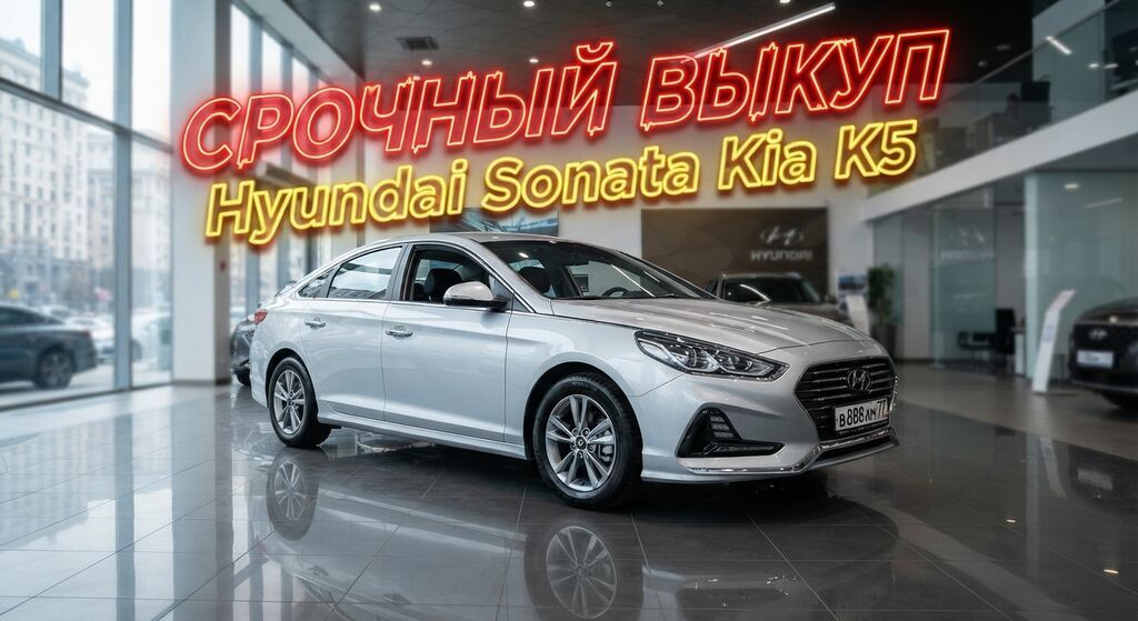 Срочный выкуп автомобилей Hyundai Sonata и Kia K5. Раcчет в тeчении 10