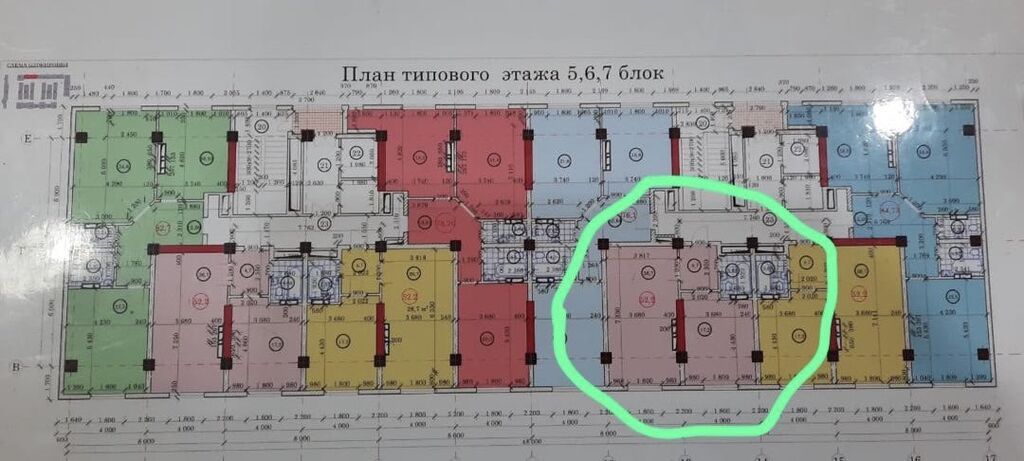 2 комнаты, 52 м², Средний Джал Элитка, 8 этаж, ПСО (под самоотделку): фото 3
