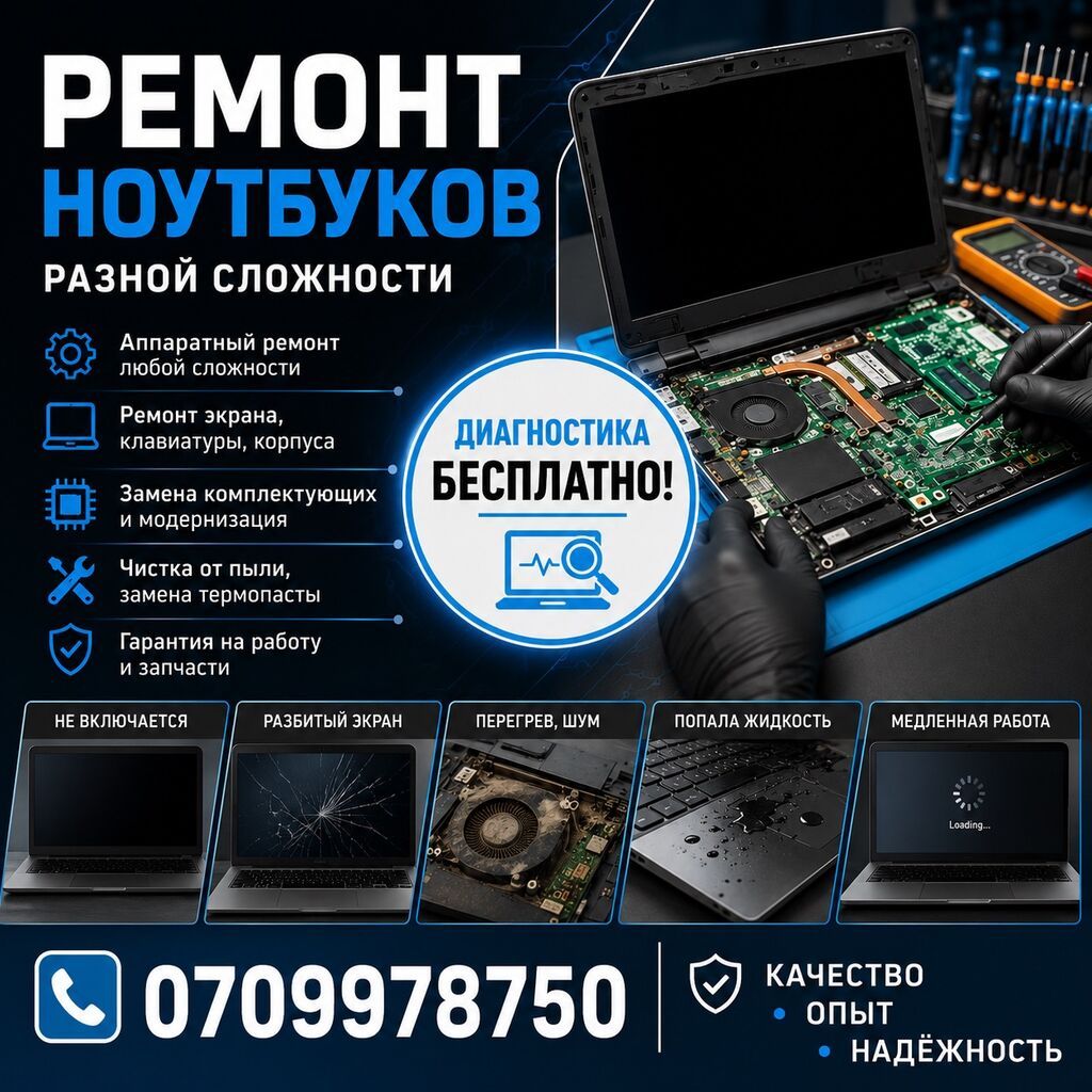 Профессиональный ремонт ноутбуков любой сложности. Услуги: -: фото 1