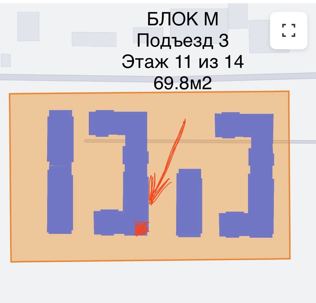 2 комнаты, 69 м², Технопарк Элитка, 11 этаж, ПСО (под самоотделку): фото 3