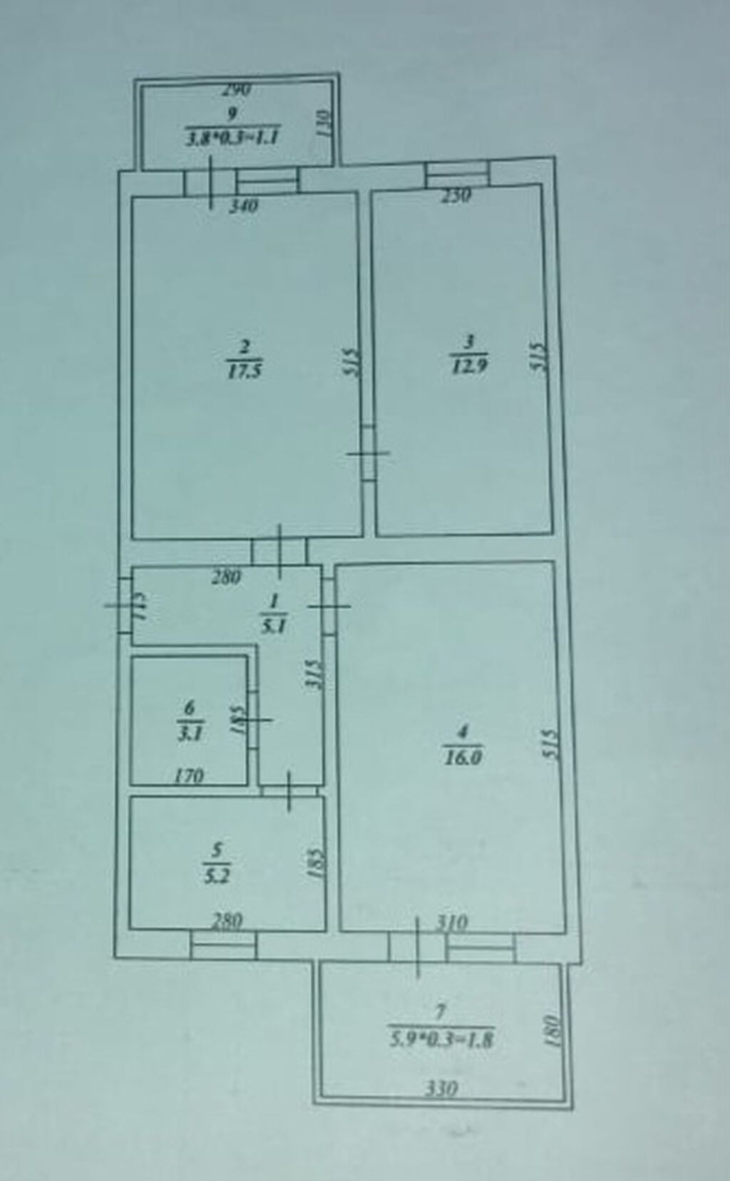 Bakı, 3 otaqlı, Köhnə tikili, 62 kv. m