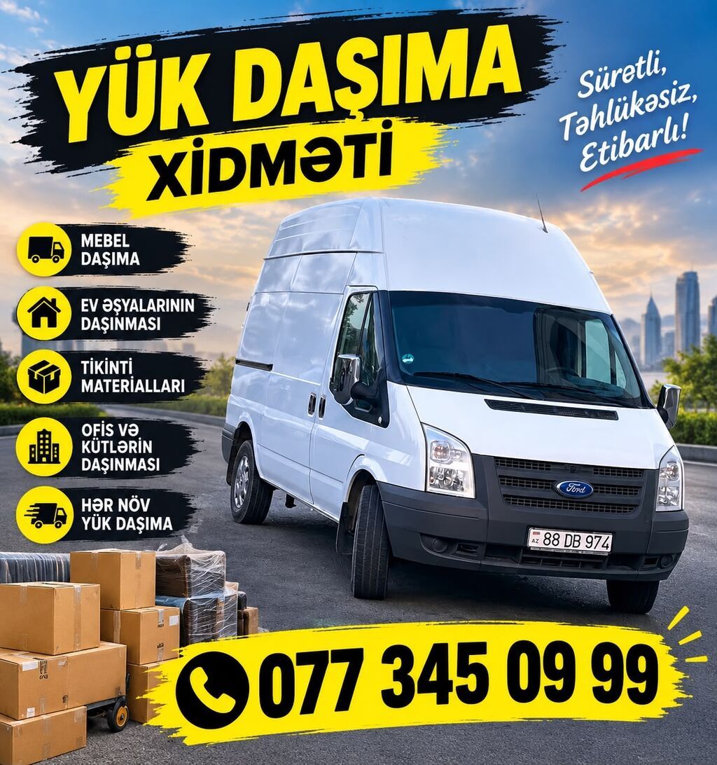 Yük daşıma xidməti təqdim olunur. Xidmət müxtəlif növ yüklərin