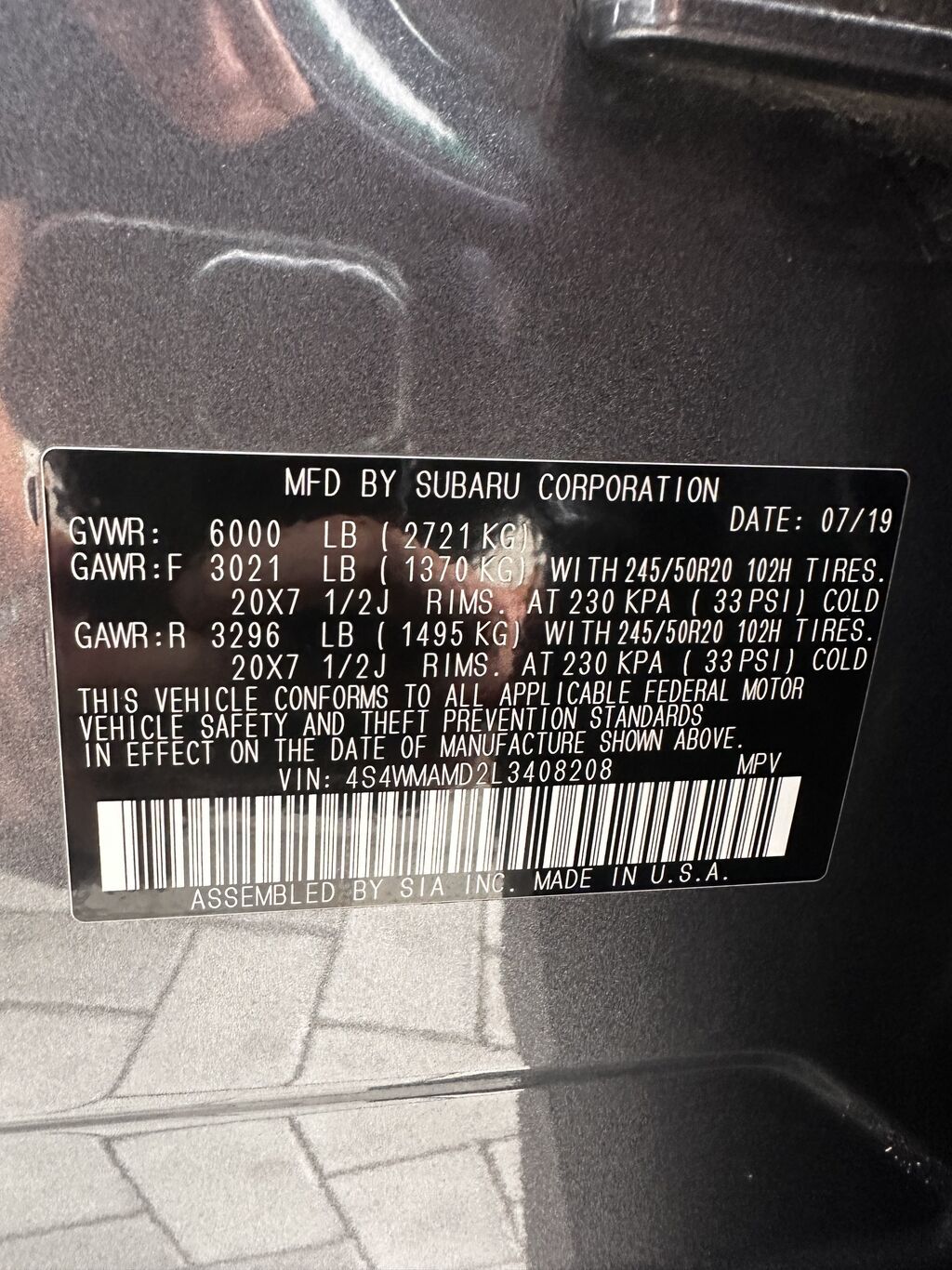 Subaru Ascent: 2019 г., 2.4 л, Вариатор, Бензин, Кроссовер: фото 7