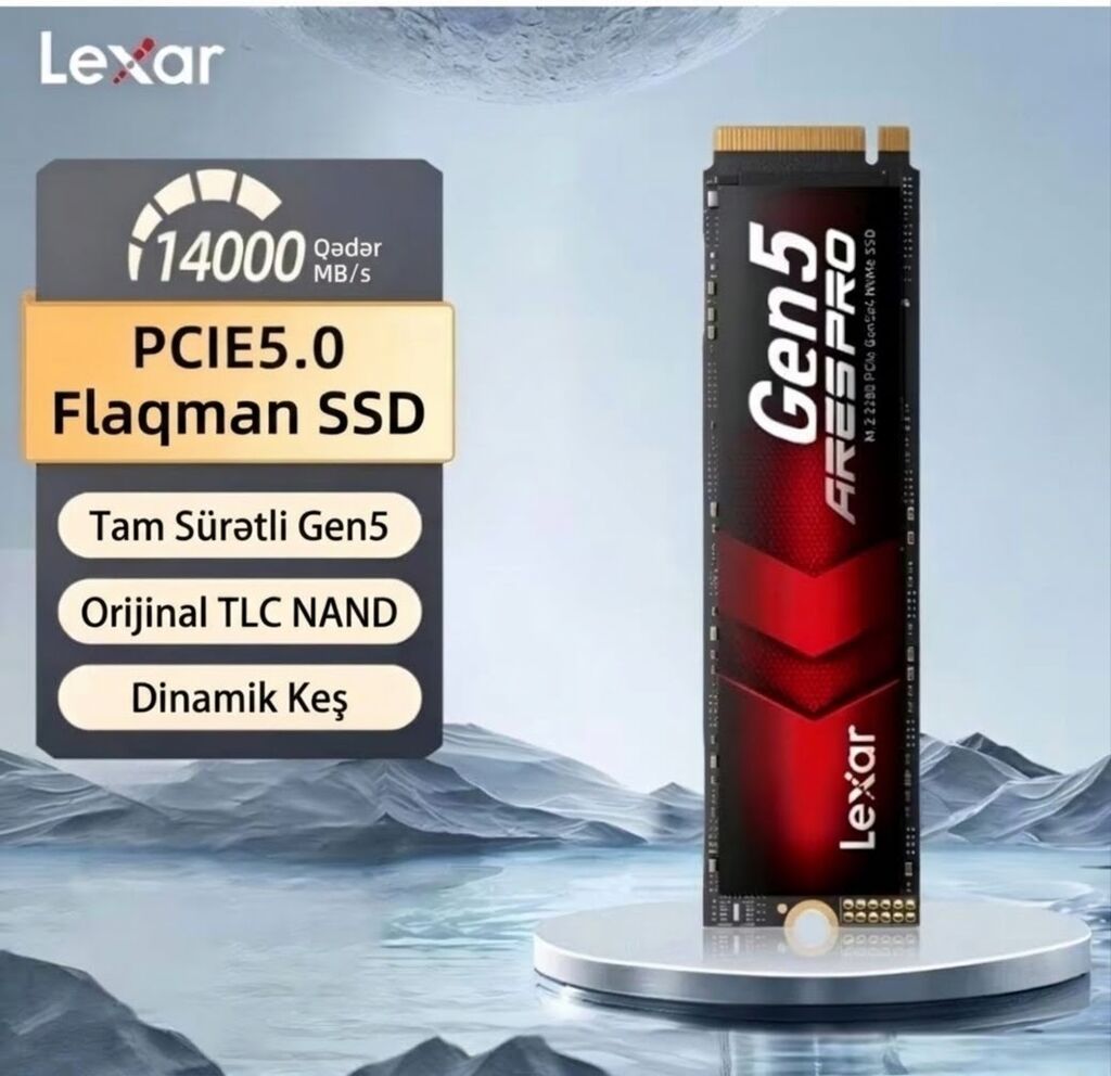 Lexar ARES PRO Gen5 M.2 NVMe SSD 1TB ⚡ Ən yüksək sürət və maksimum