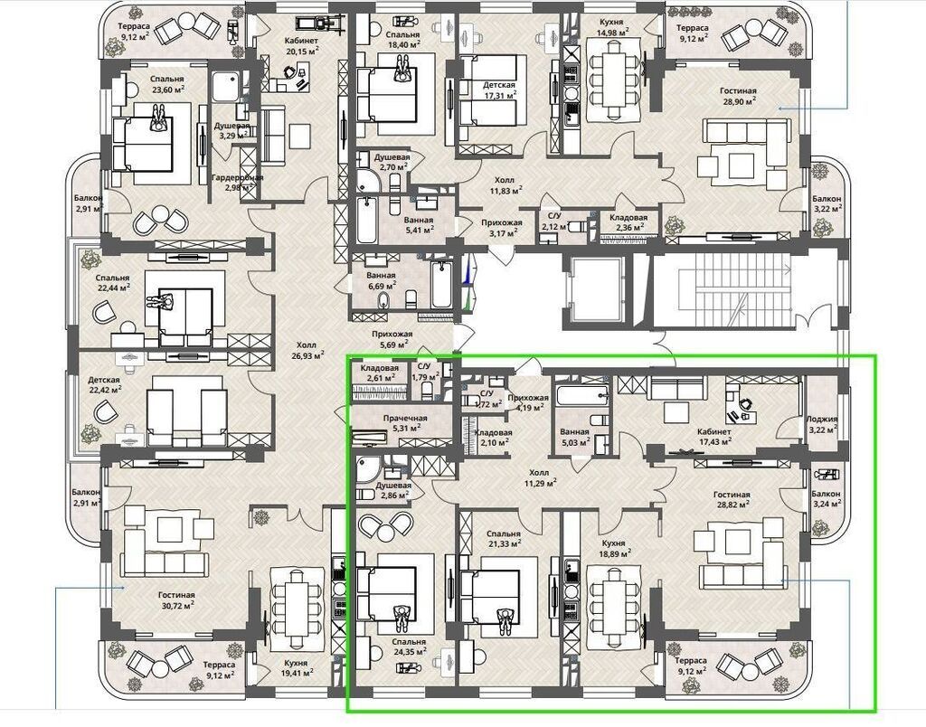 4 комнаты, 153 м², Совмина мкр Элитка, 4 этаж, ПСО (под самоотделку): фото 5