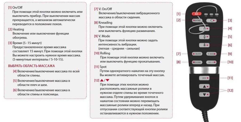 Как включить массажное кресло