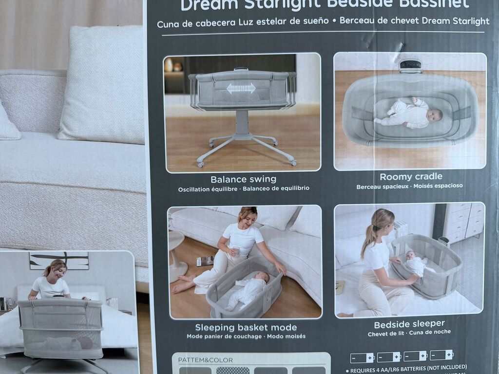 Люлька-колыбель Dream Starlight Bedside Bassinet, цвет серый: фото 3