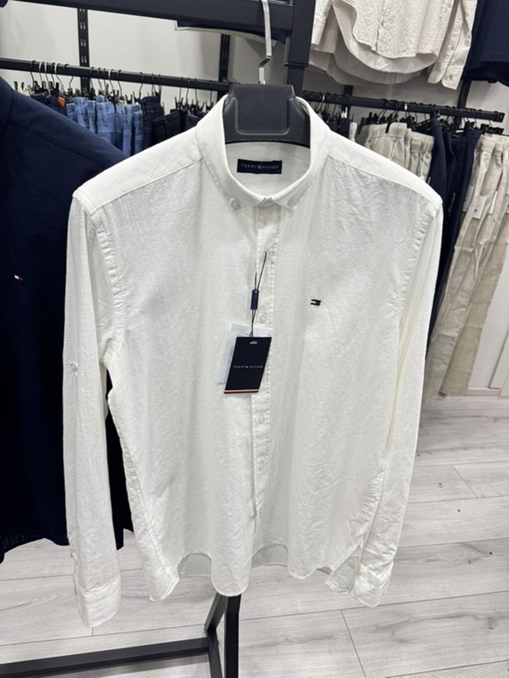 Мужская рубашка, S, L, XL, Tommy Hilfiger, Новый, цвет - Белый, Самовывоз: фото 2