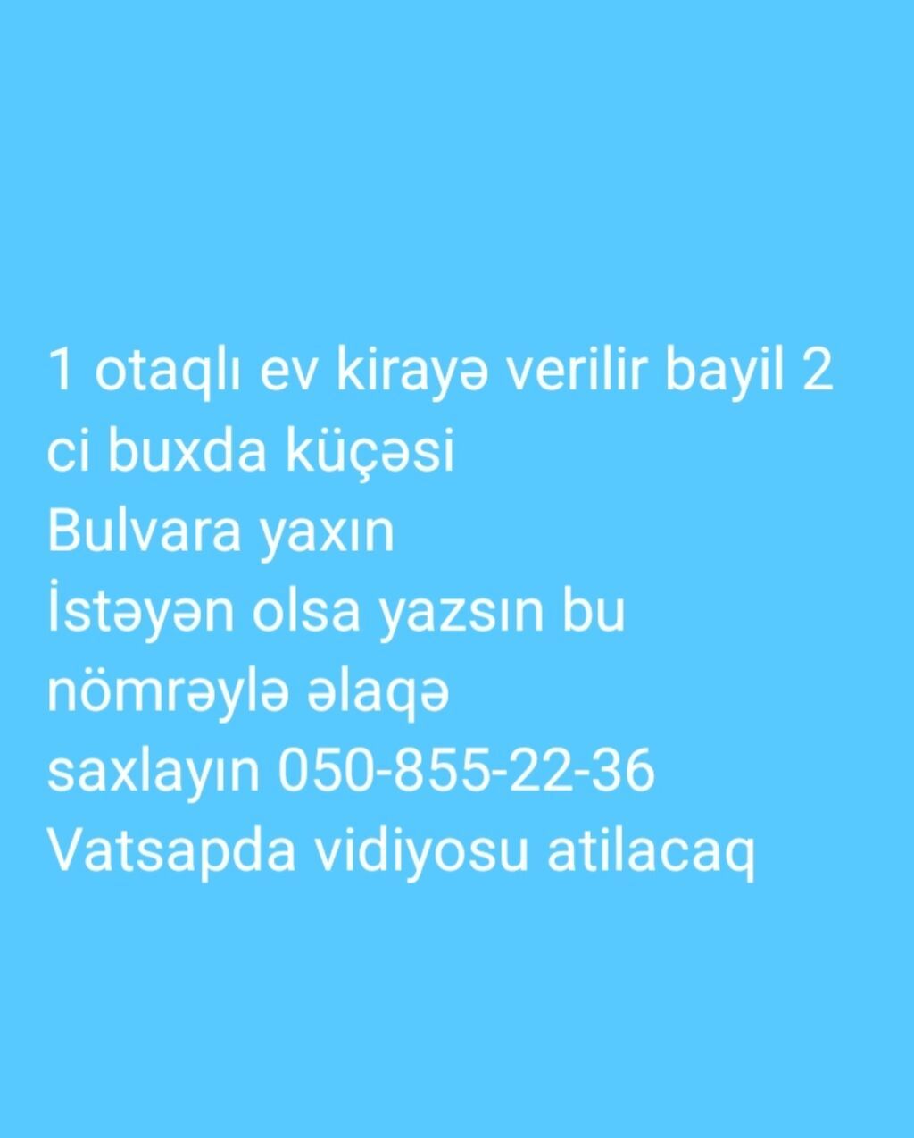 Kirayə 1 otaqlı ev – Bayıl, 2-ci Buxda küçəsi - Yerləşmə: Bayıl, 2-ci