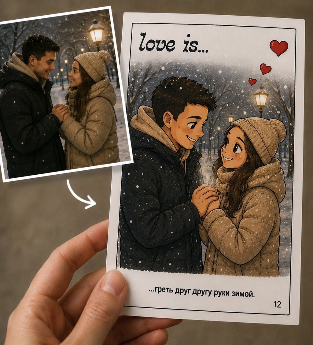 Love is по вашему фото. Открытка Создам персональную открытку в стиле: фото 5