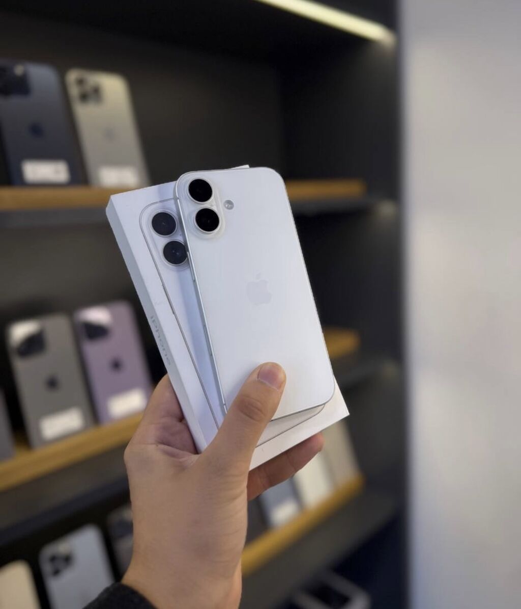 IPhone 16, 128 GB, Ağ, Zəmanət, Sənədlərlə, Face ID