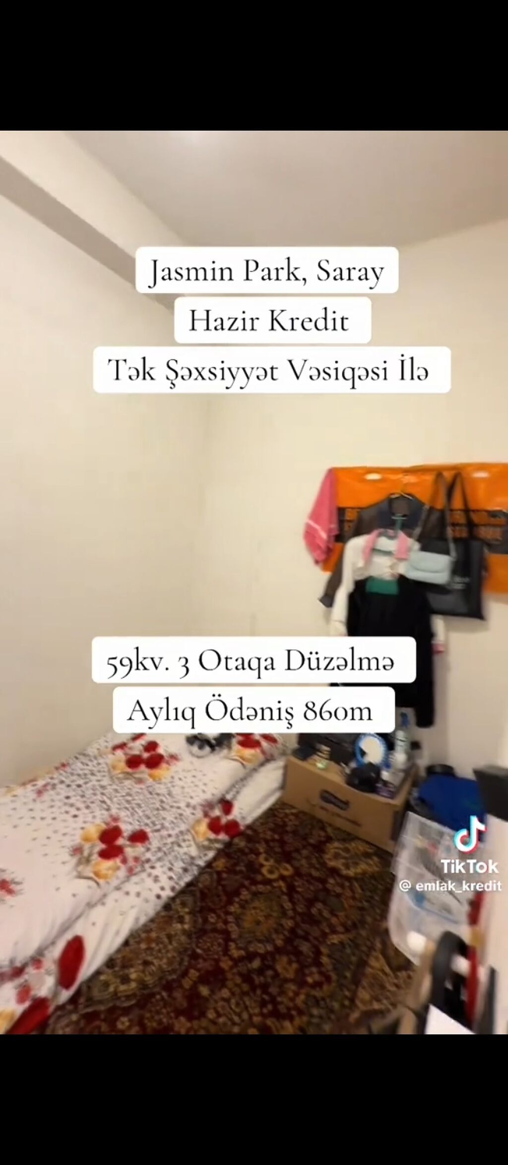 3 otaqlı, Yeni tikili, 60 kv. m