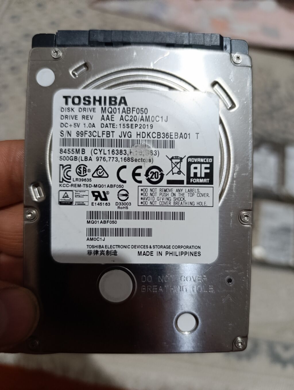 Продаются жёсткие диски для ноутбуков: Toshiba — 500 GB — 3 шт. Цена: фото 3