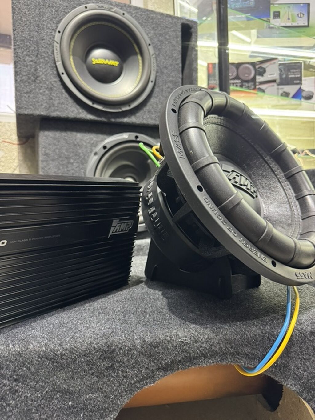 Комплект автозвука AMP BASS Состав набора: - Сабвуфер AMP — 1000 W: фото 2