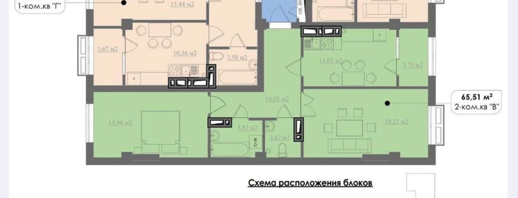 2 комнаты, 66 м², Технопарк Элитка, 2 этаж, ПСО (под самоотделку): фото 2