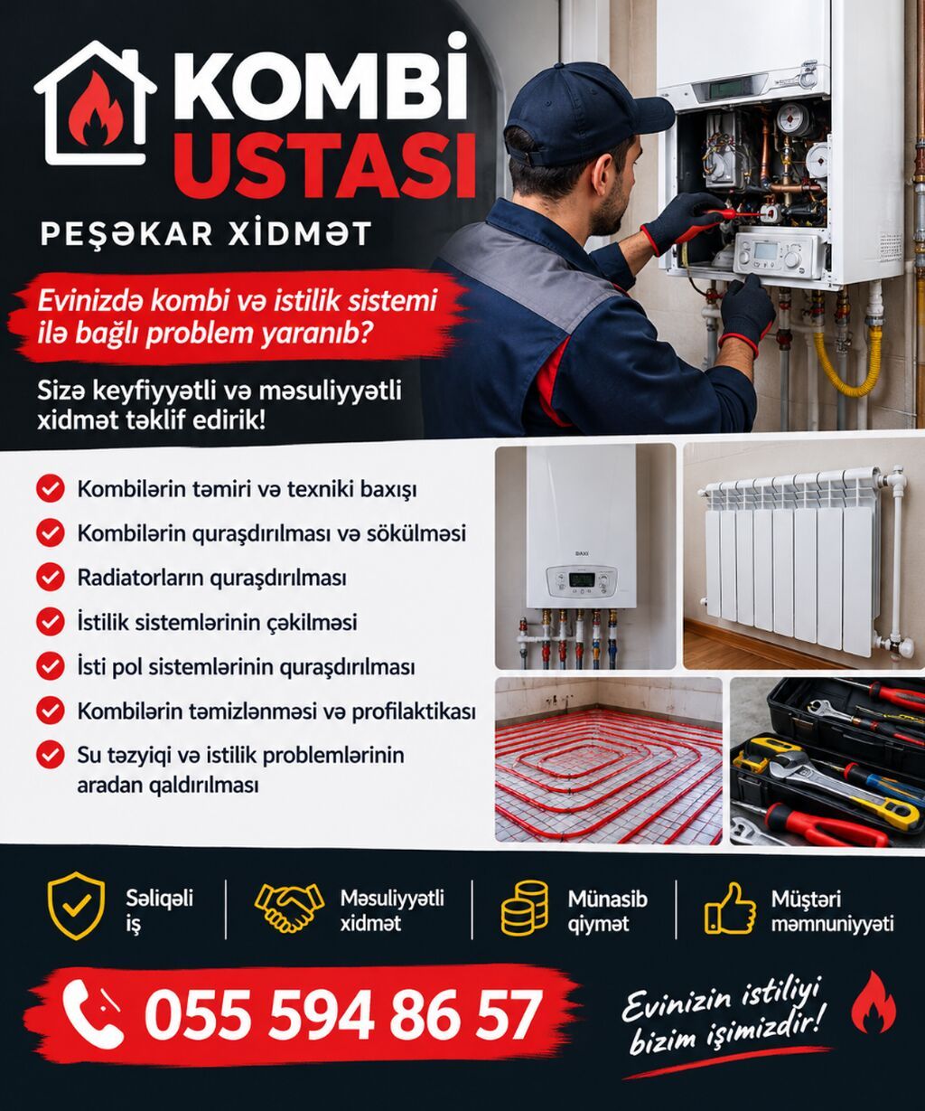 Kombi Ustası – Peşəkar Xidmət Evinizdə kombi və istilik sistemi ilə