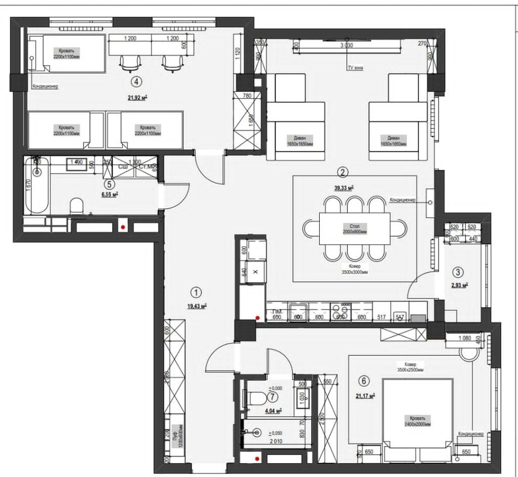 3 комнаты, 118 м², Южная Магистраль Элитка, 4 этаж, Евроремонт: фото 8