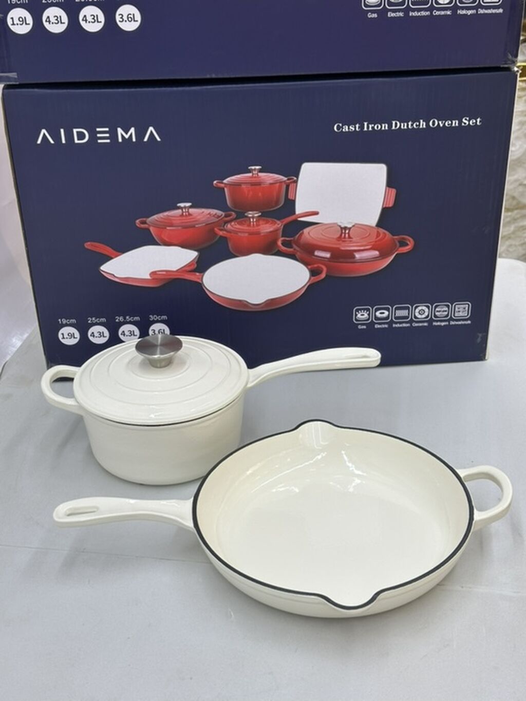 Чугунный набор посуды AIDEMA 7 в 1 с эмалированным покрытием Color — фото 4