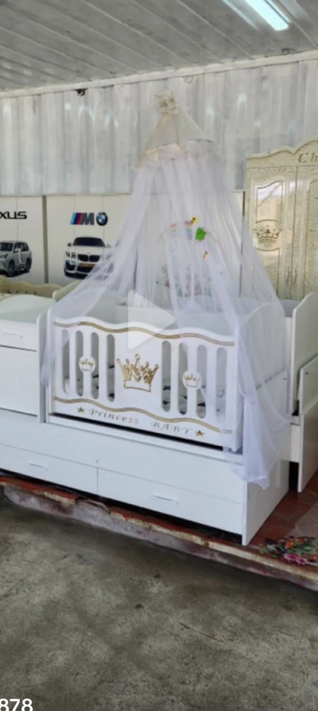 Детская кровать-трансформер «Baby/Princess» с комплектом мебели -: фото 1