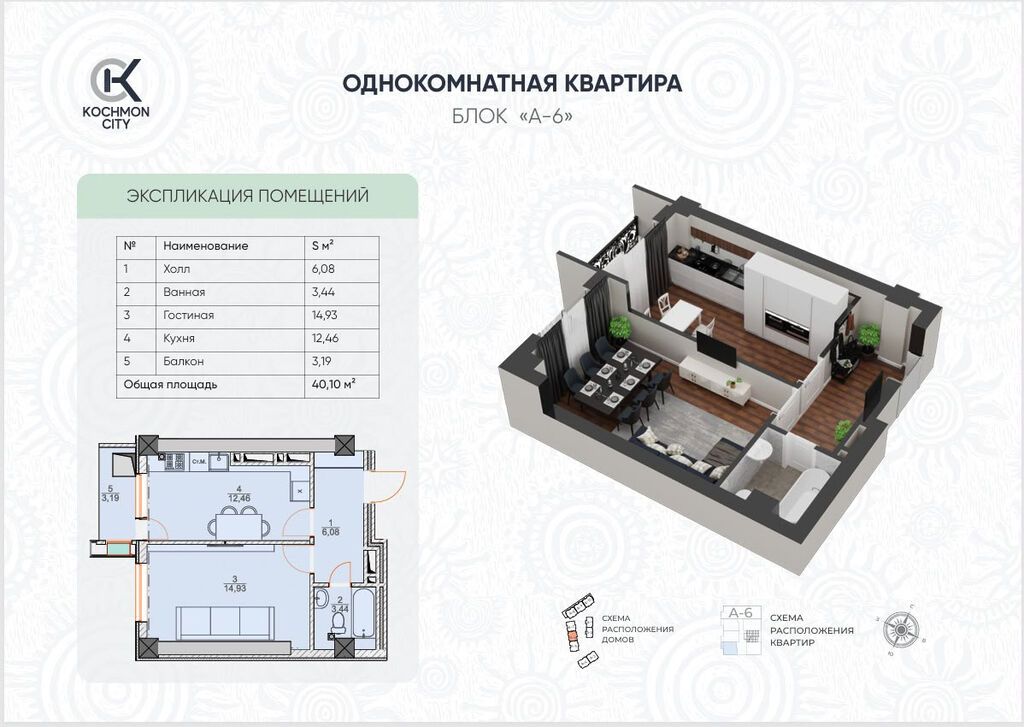 1 комната, 40 м², Элитка, 7 этаж, ПСО (под самоотделку): фото 3
