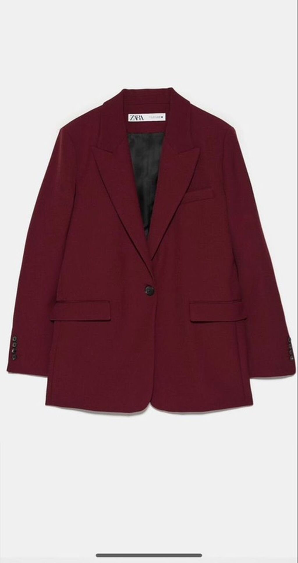Бордовый женский жакет ZARA (линейка Woman) в стиле оверсайз Размер: фото 2