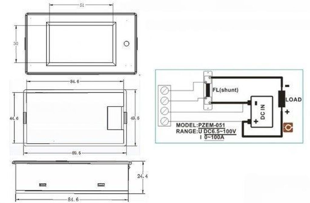 Multimetri: Digitalni DC merač napona/struje/snage sa šantom – model PZEM-051