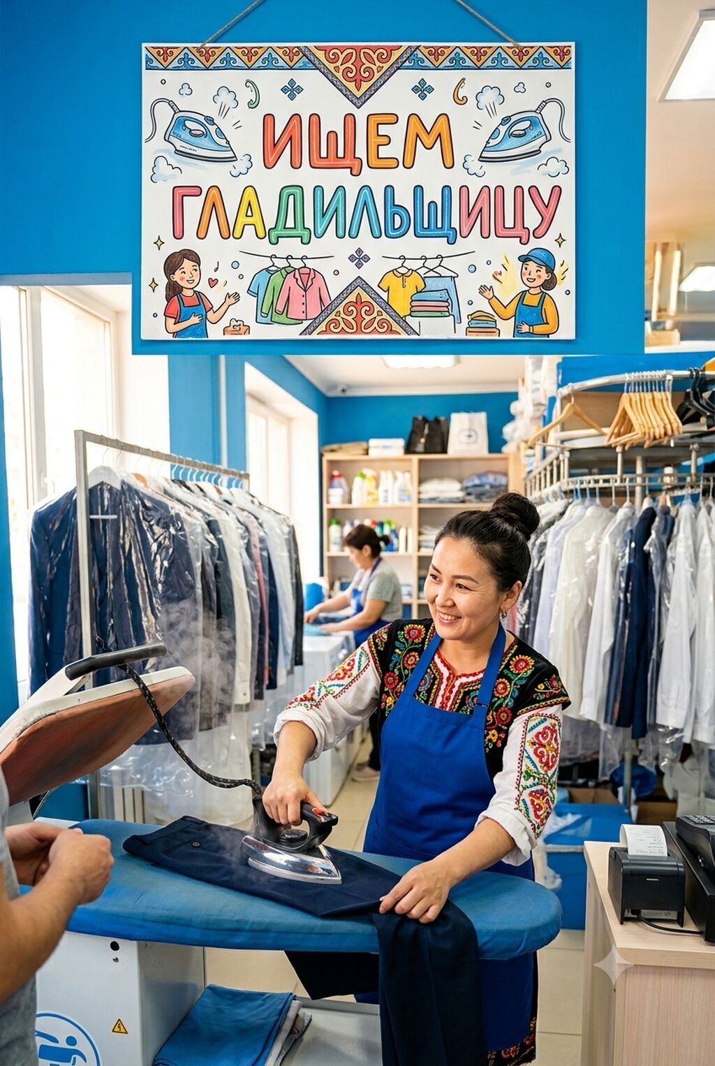Требуется гладильщица в химчистку