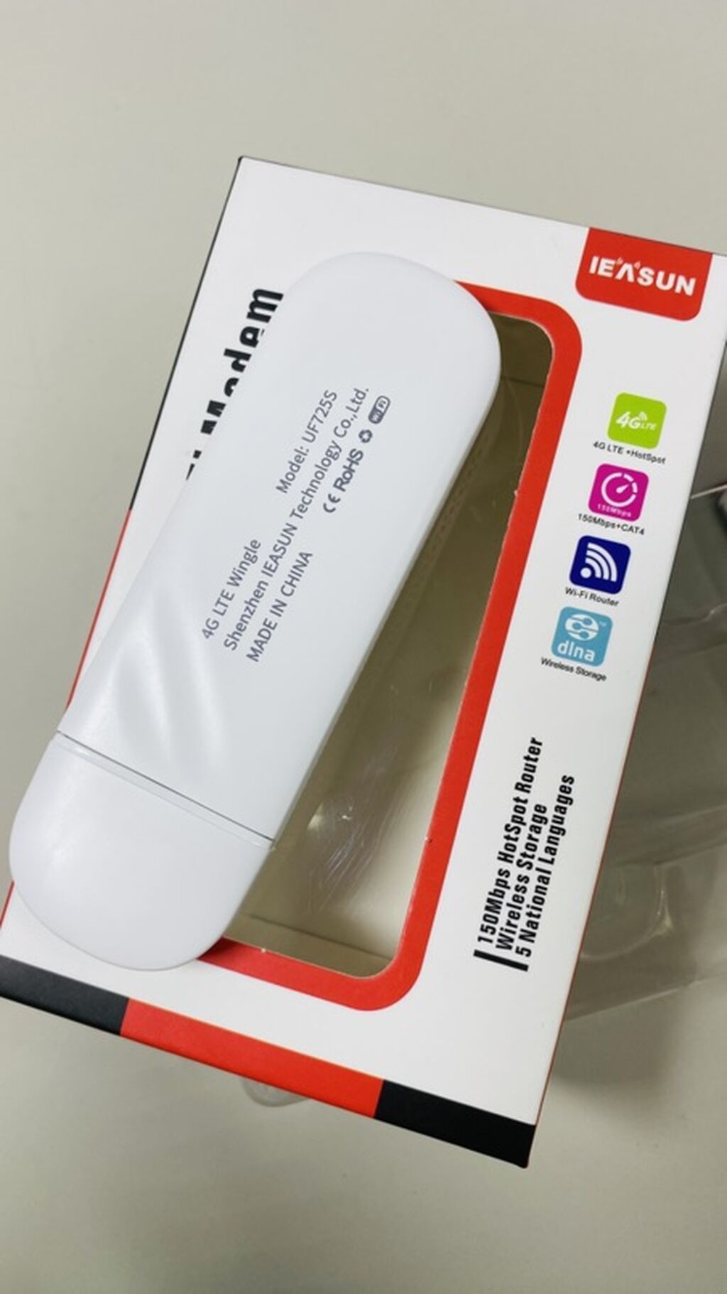 4G LTE Wi‑Fi модем/роутер IEASUN (модель UF725S) - Тип: 4G LTE Wingle: фото 4