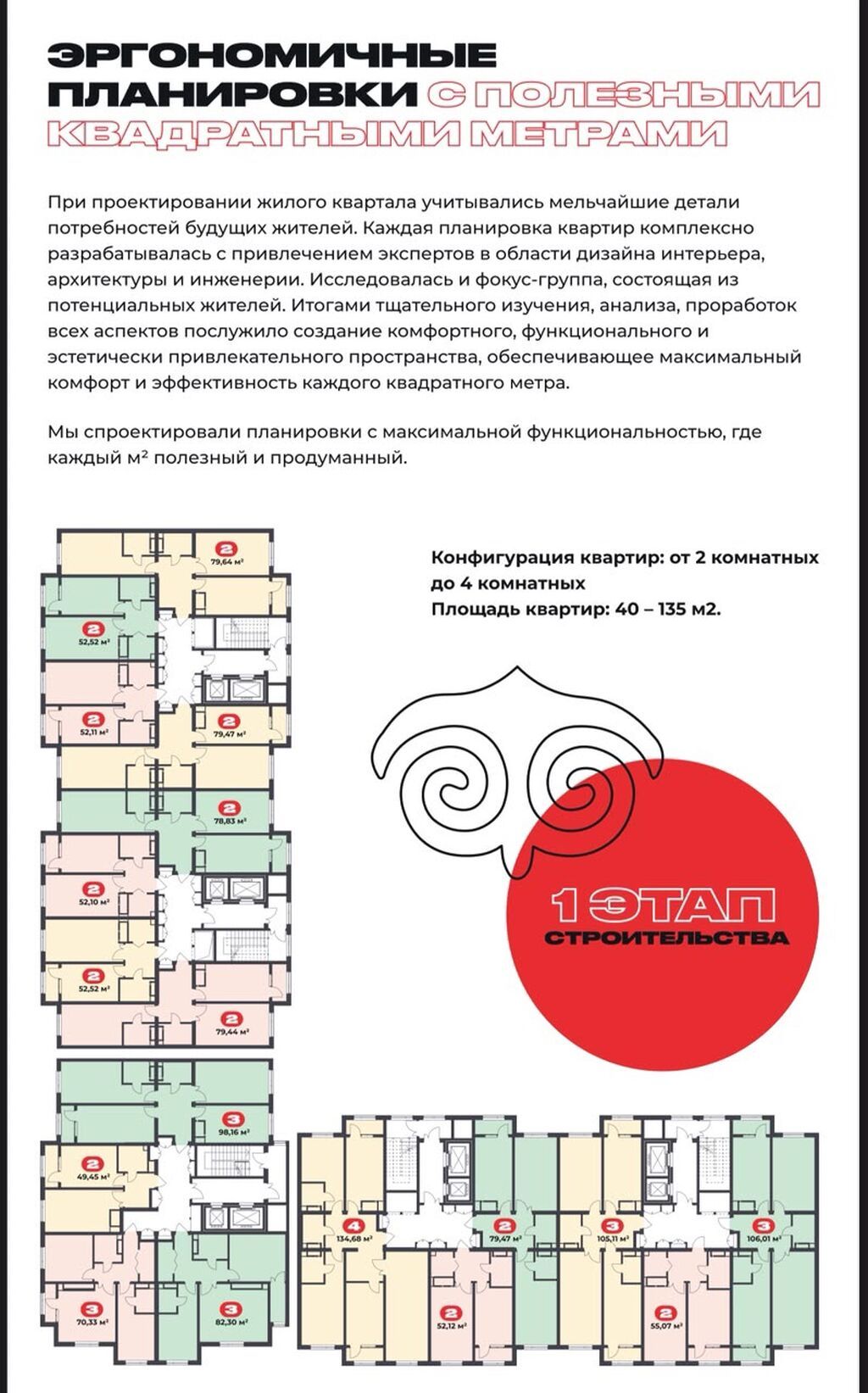 2 комнаты, 80 м², Технопарк Элитка, 5 этаж, ПСО (под самоотделку): фото 3