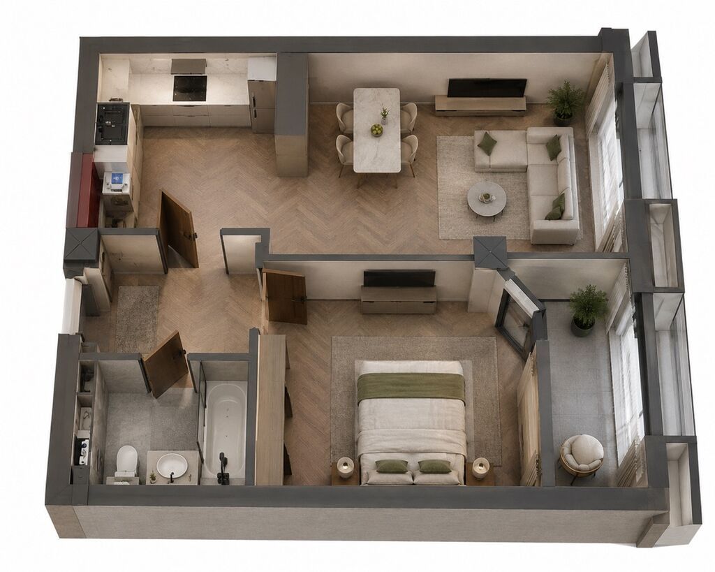 Студия, 47 м², Восток-5 мкр Элитка, 11 этаж, ПСО (под самоотделку): фото 2