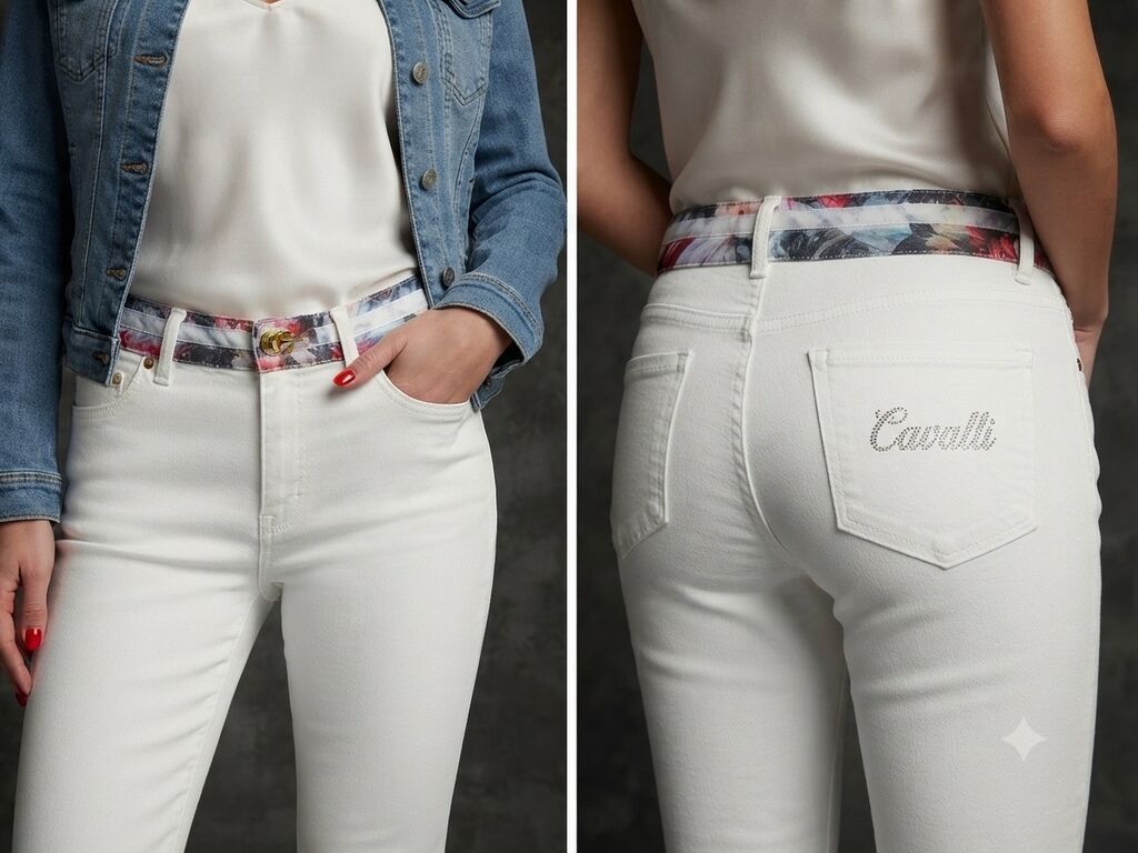 Farmerke: 🌟 Roberto Cavalli bele farmerke – Original 🌟 Na prodaju luksuzne