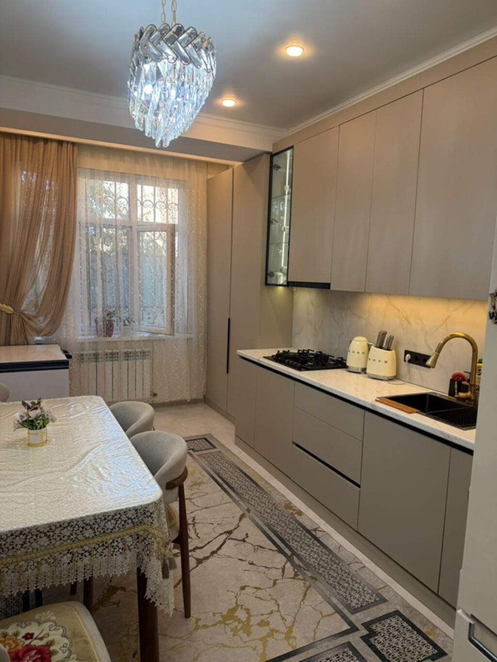 3 комнаты, 80 м², Аламедин-1 мкр Элитка, 1 этаж, Дизайнерский ремонт: фото 3