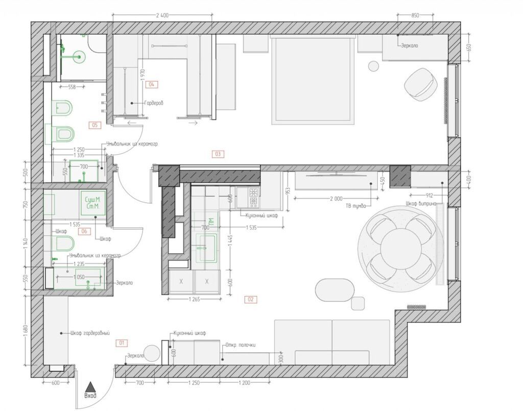 2 комнаты, 73 м², АУЦА Элитка, 1 этаж, ПСО (под самоотделку): фото 2