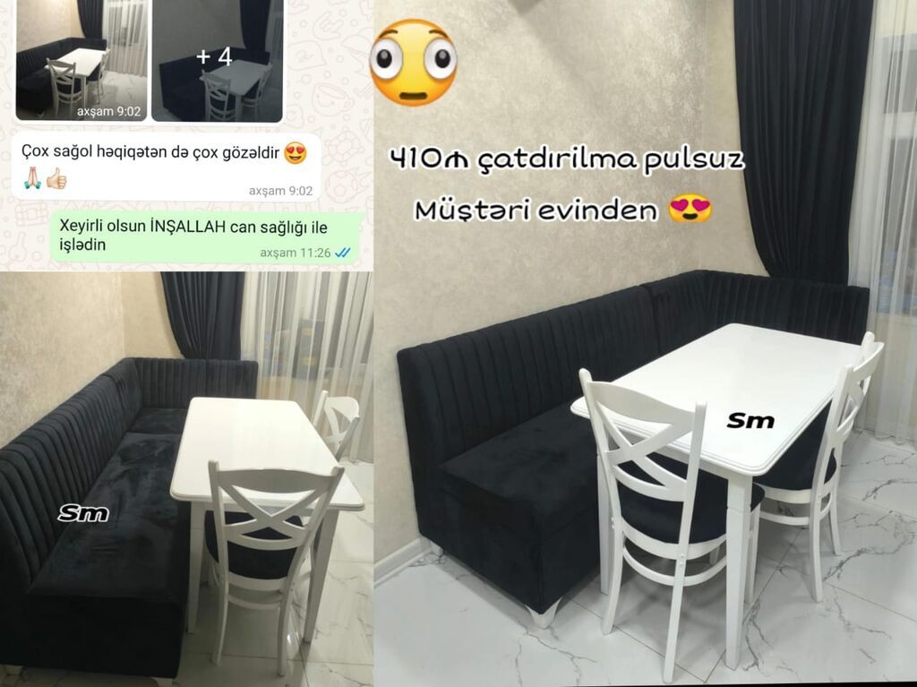 Mətbəx üçün künc dəsti - L‑şəkilli yumşaq künc divanı: qara rəng, dik