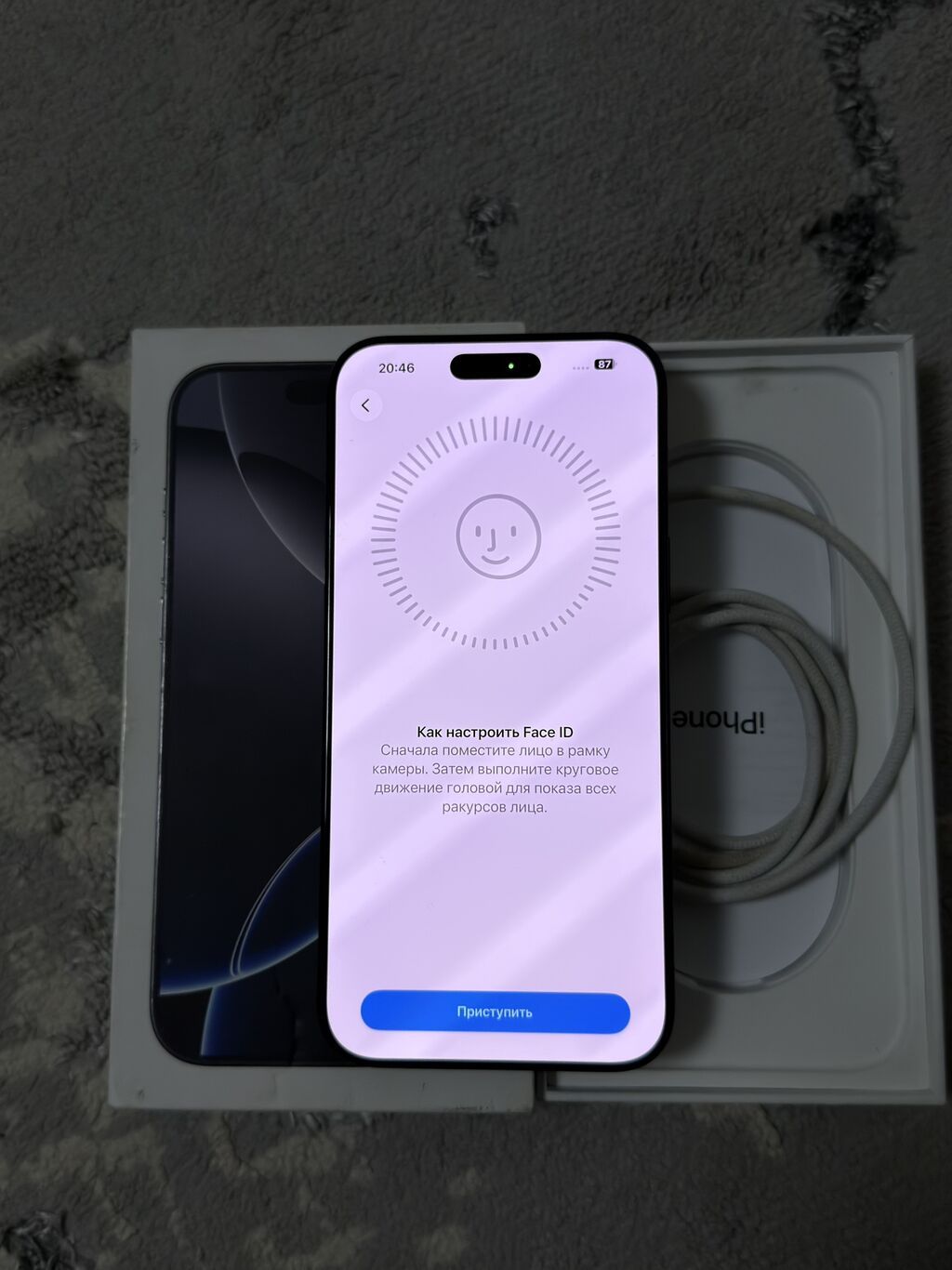 IPhone 16 Pro Max, Б/у, 256 ГБ, Black Titanium, Кабель, Коробка, 92 %: фото 8