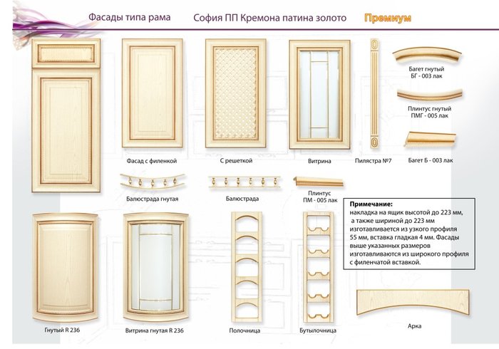 Багет мебельный для фасадов